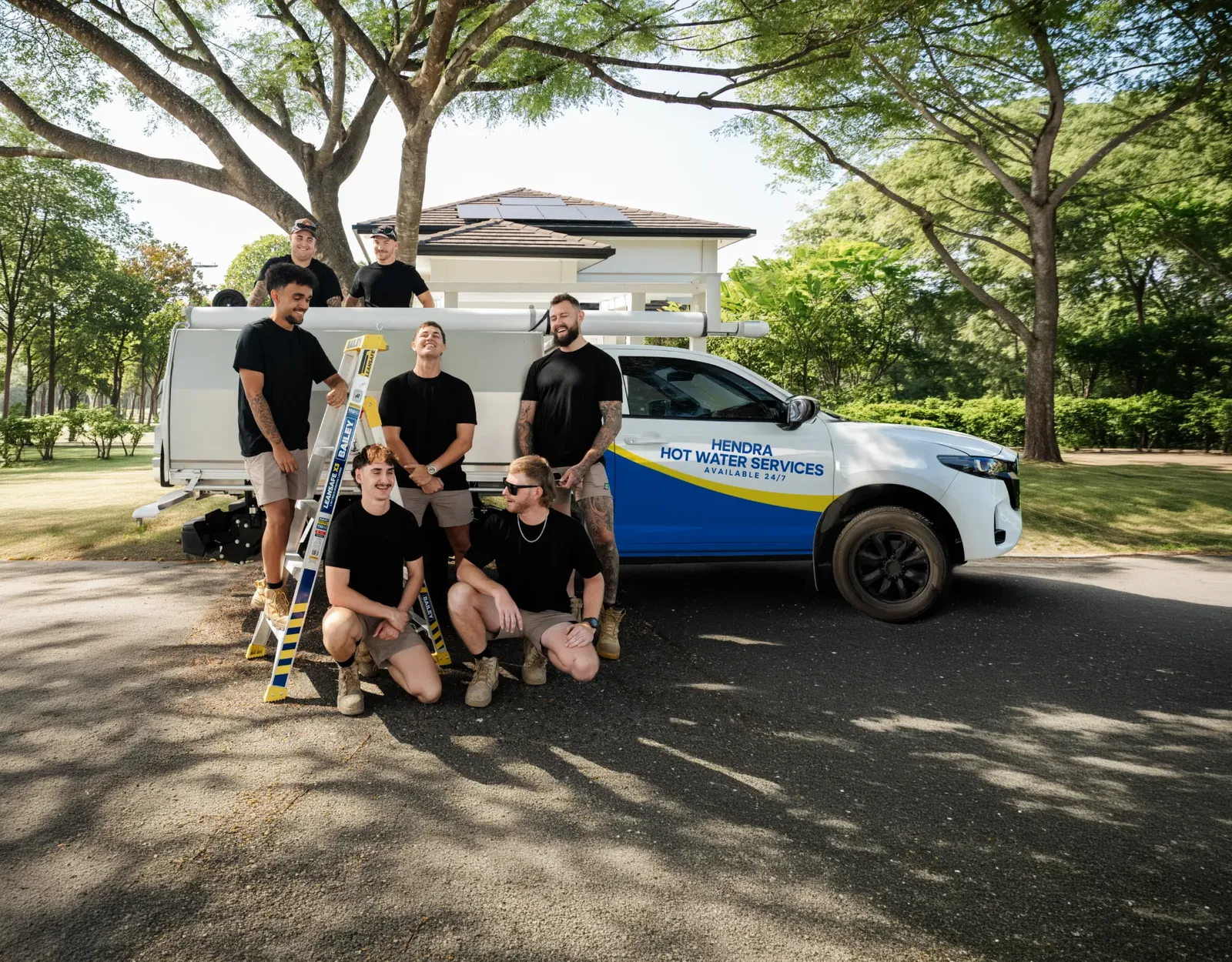 Hendra Hot Water Services team and ute